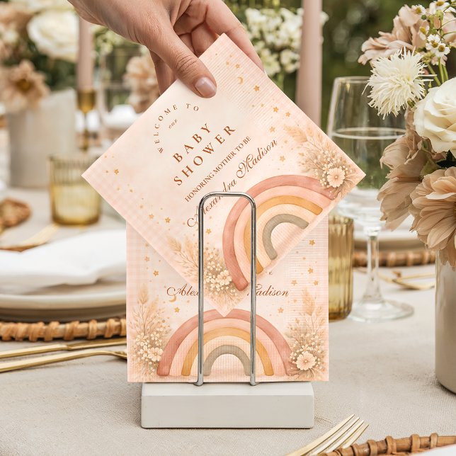 Terrakotta Boho Regnbåge Bebis Shower Bebis Shower Pappersservett (Skapare uppladdad)