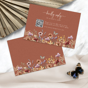 Terrakotta Boho Wildflower RSVP-kort OSA Kort