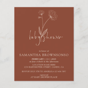 Terrakotta Bomull Blomma Baby Sprinkle Flygblad