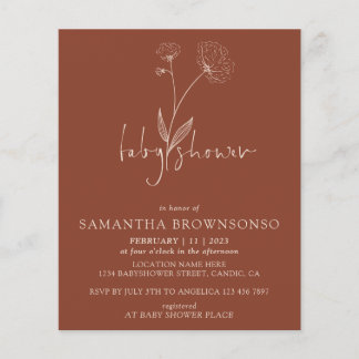 Terrakotta Bomull Blomma Baby Sprinkle Flygblad