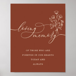 Terrakotta Botanisk Blomsterbukett Kärleksfullt Mi Poster