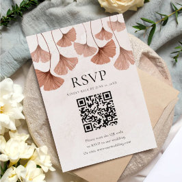 Terrakotta Botanisk Höst QR-kod RSVP OSA Kort