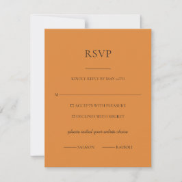 Terrakotta Bränd Orange Bröllop RSVP-svar OSA Kort