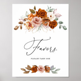 Terrakotta Bränd Orange Bröllopsfest Förmånsskylt Poster