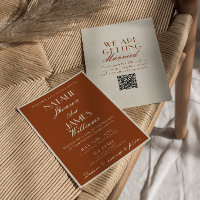 Terrakotta Bränt Orange Gammalt Pengar QR-kod Bröl