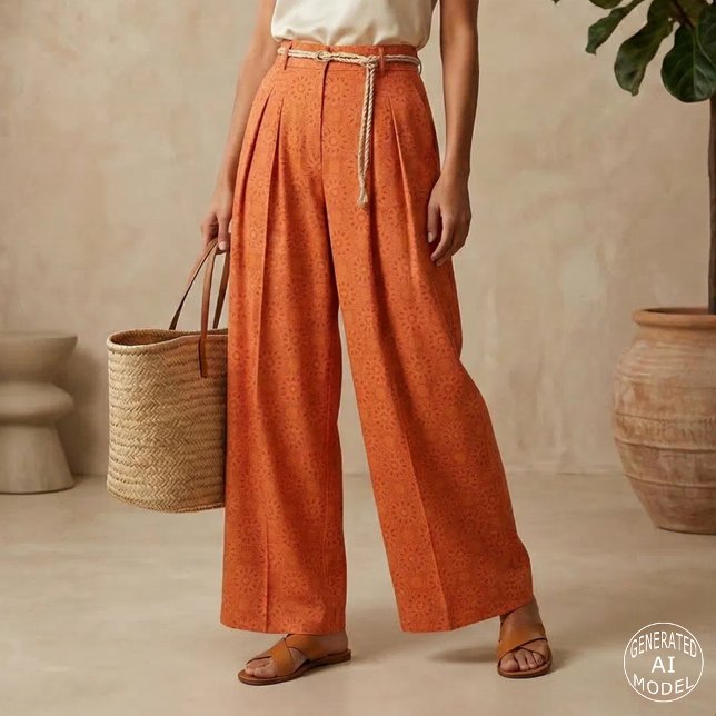 Terrakotta Bränt Orange Geometrisk Mandala Boho Tyg (Skapare uppladdad)