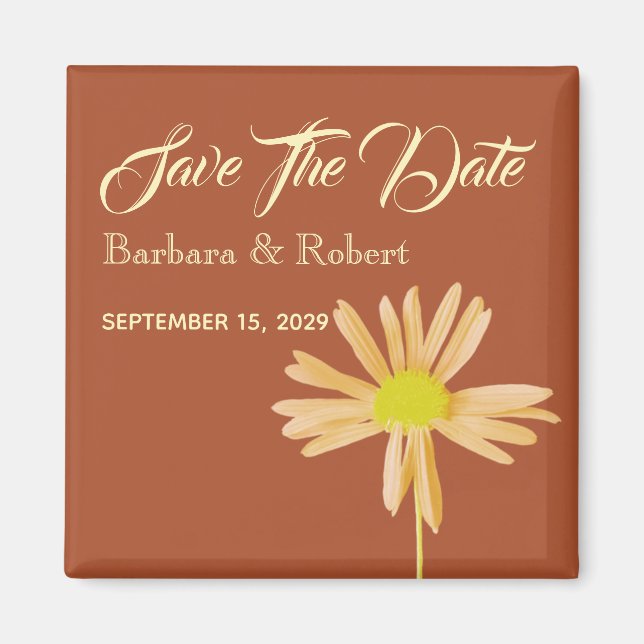 Terrakotta Bröllop Save The Date Inbjudan Magnet (Framsidan)