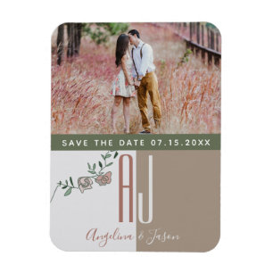 Terrakotta Bröllop Save The Date Inbjudan Magnet