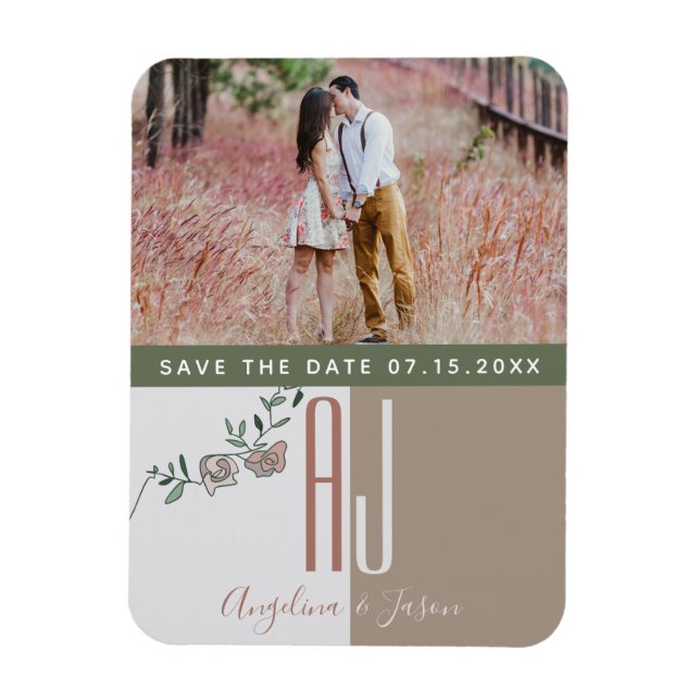 Terrakotta Bröllop Save The Date Inbjudan Magnet (Vertikal)