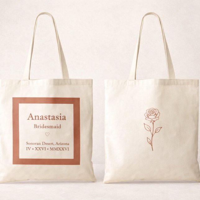 Terrakotta bröllop välkomstpåse med ros tygkasse (Skapare uppladdad)