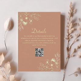 Terrakotta Bröllopsdetaljer QR-kod Tilläggskort