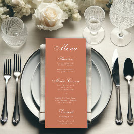 Terrakotta Brun Enkel Elegant Skrift Kalligrafi Meny