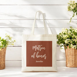 Terrakotta Brun Totebag för Brudtjänstefrun Tygkasse