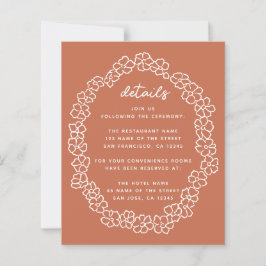 Terrakotta Budget Blommig Krans Bröllopsdetaljer