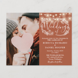 Terrakotta Budget Bröllopsinbjudan Med Foto Och De