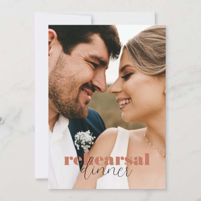 Terrakotta Chic Djärv Retro Script Repetitionsmidd Inbjudningar (Framsida)