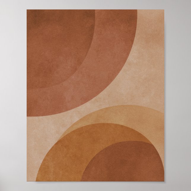 Terrakotta cirklar - minimalistisk geometrisk poster (Framsidan)