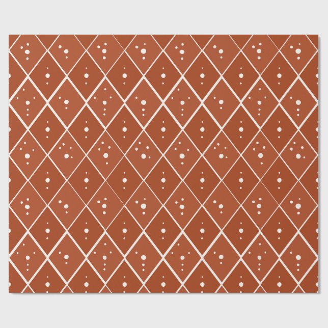 Terrakotta Diamant Modern Skandinavisk Minimalisti Presentpapper (Platt)