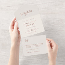 Terrakotta Elegant Minimalist Avrivbar Bröllop