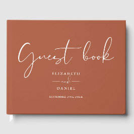 Terrakotta Elegant Script Bröllop Gästböcker