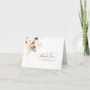 Terrakotta Elfenbensvita Blommor Boho Tack Kort