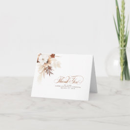 Terrakotta Elfenbensvita Blommor Boho Tack Kort