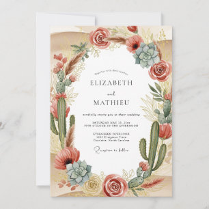Terrakotta Exklusiv Ökenbröllop Inbjudningar