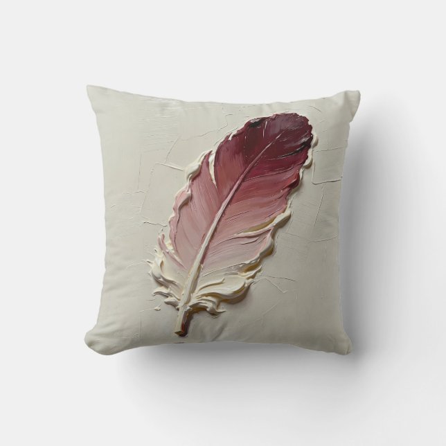 Terrakotta Fjäder Kudd Varma Boho Vardagsrum Kudde (Framsida)