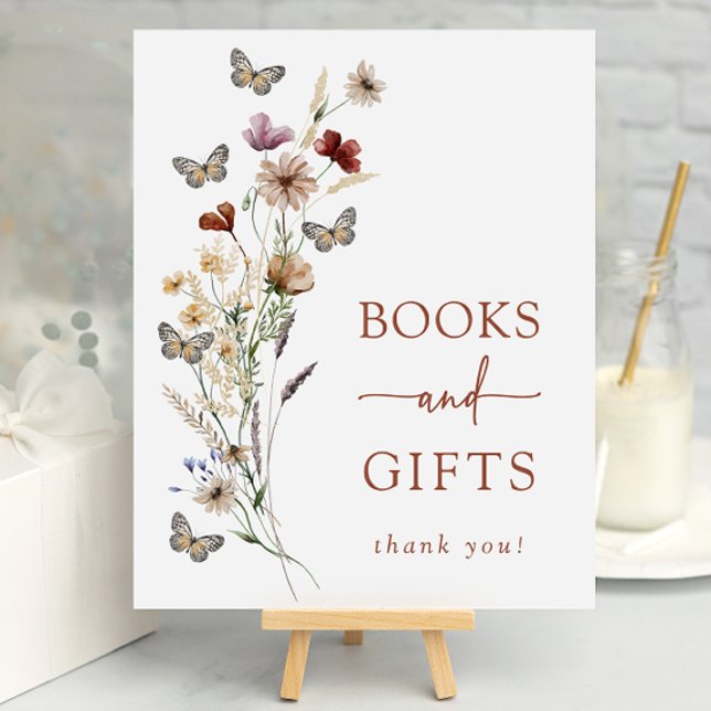 Terrakotta Fjärilgåvor Baby Shower Affisch (Terracotta Butterfly Gifts Baby Shower Poster by Painted Paperie
)