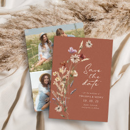 Terrakotta Foto Boho Spara Datum Platt Kort