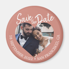 Terrakotta Foto Modern typsnitt Save the Date Magnet