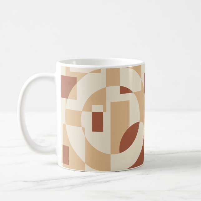 Terrakotta geometri Sömlöst mönster Kaffemugg (Vänster)