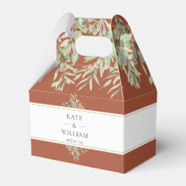 Terrakotta Grönt Bröllop Tack Presentaskar