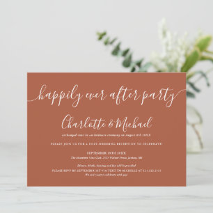 Terrakotta Happily Ever After Party Bröllop Inbjudningar
