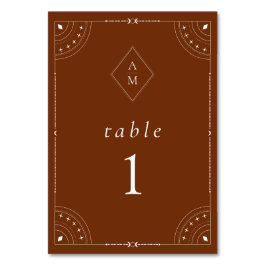 Terrakotta himmelsk måne och stjärnor bordsnummer