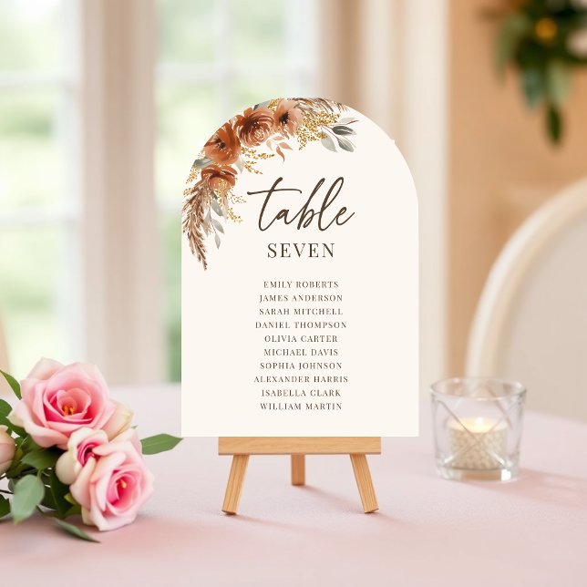 Terrakotta höstbröllop bordskortnummer inbjudningar (Terracotta Fall Wedding Seating Table Number)