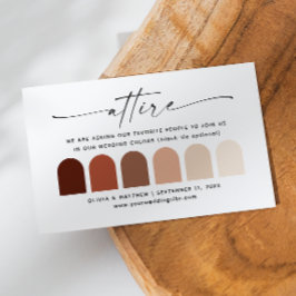 Terrakotta höstbröllop klänkod palette tilläggskort