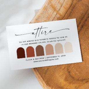 Terrakotta höstbröllop klänkod palette tilläggskort