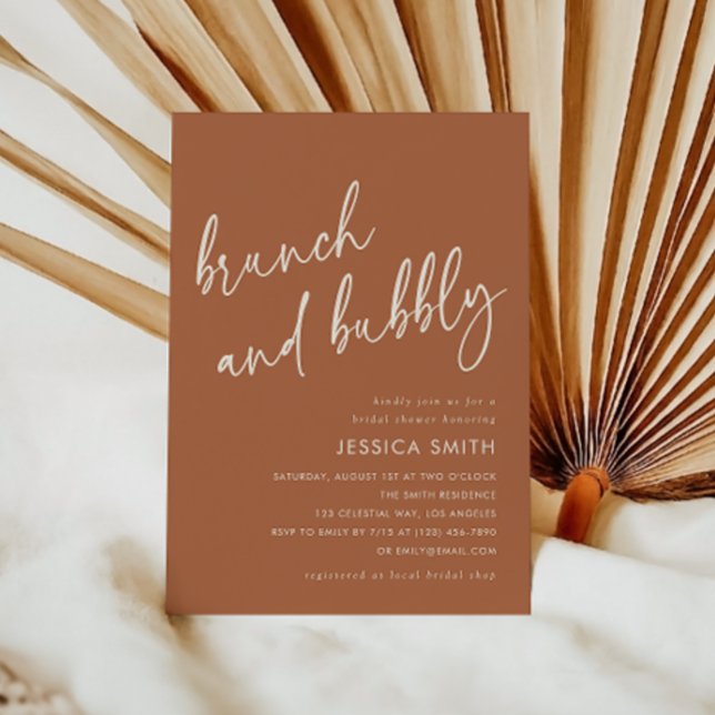Terrakotta Höstmiddag och Bubbelfylld Bröllopsdusc Inbjudningar (Skapare uppladdad)
