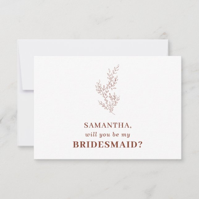 Terrakotta Indie Höst Floral Spara datum Inbjudan (Framsida)