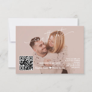 Terrakotta kalligrafi QR-kod Foto Bröllop Spara Datumet
