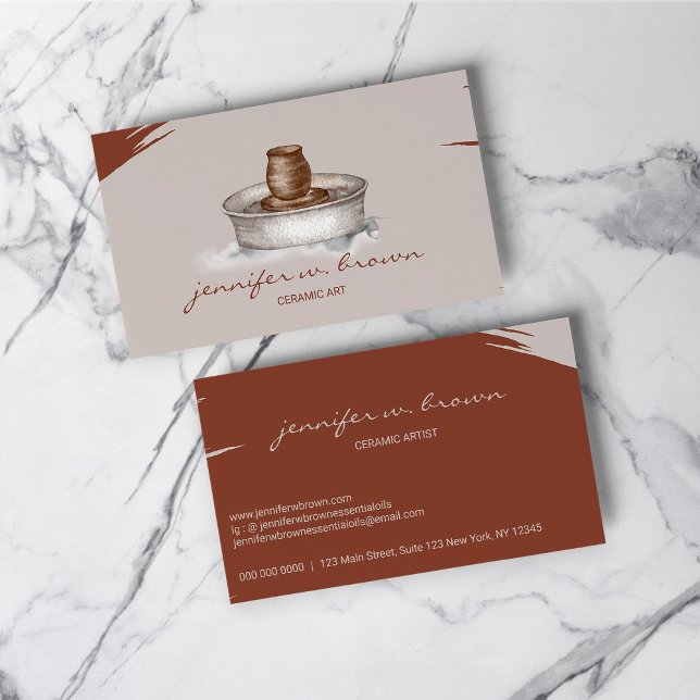 Terrakotta Keramik Konstnär Verktyg Skulptur Visitkort (Terracotta Pottery Ceramic Artist Tool Sculpturing Business Card)