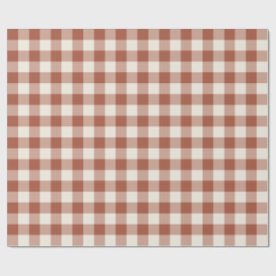 Terrakotta Klassisk Rutig Gingham Presentpapper