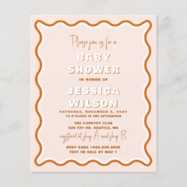 Terrakotta Könsneutral Baby Shower Inbjudan