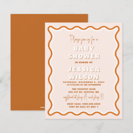 Terrakotta Könsneutral Baby Shower Inbjudan