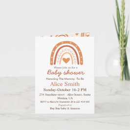 Terrakotta Könsneutral boho regnbåge baby shower Inbjudan