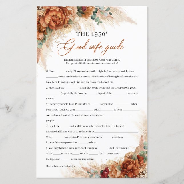 Terrakotta kopparblommig The 1950s Good Wife Guide (Framsida)