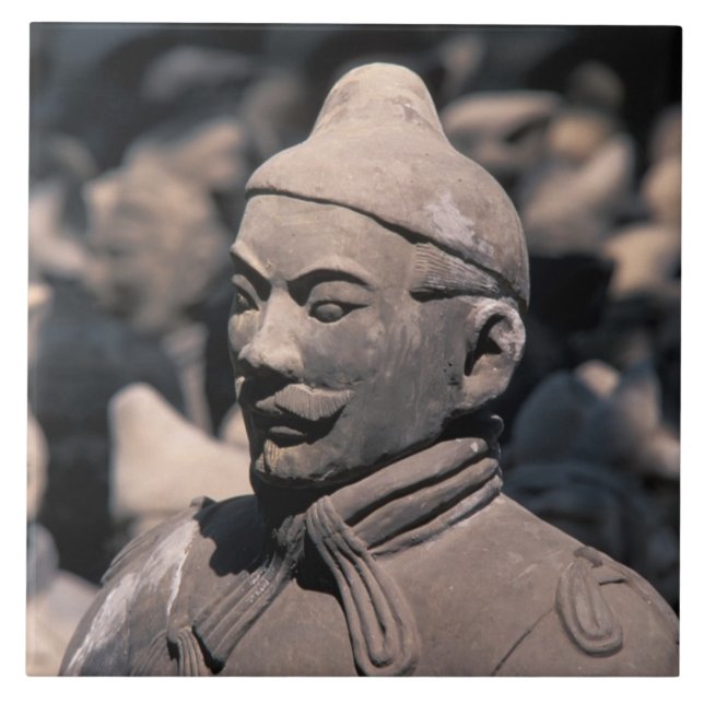 Terrakotta krigare i kejsare Qin Shihuang's 2 Kakelplatta (Framsidan)