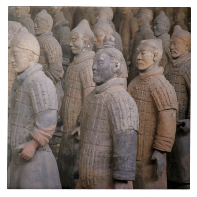 Terrakotta krigare i kejsare Qin Shihuang's Kakelplatta (Framsidan)