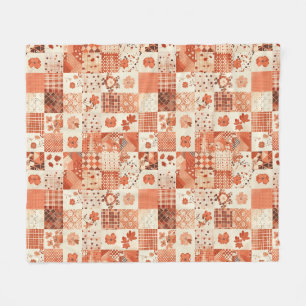Terrakotta lapptäcke patchwork gingham Cottagecore Fleecefilt